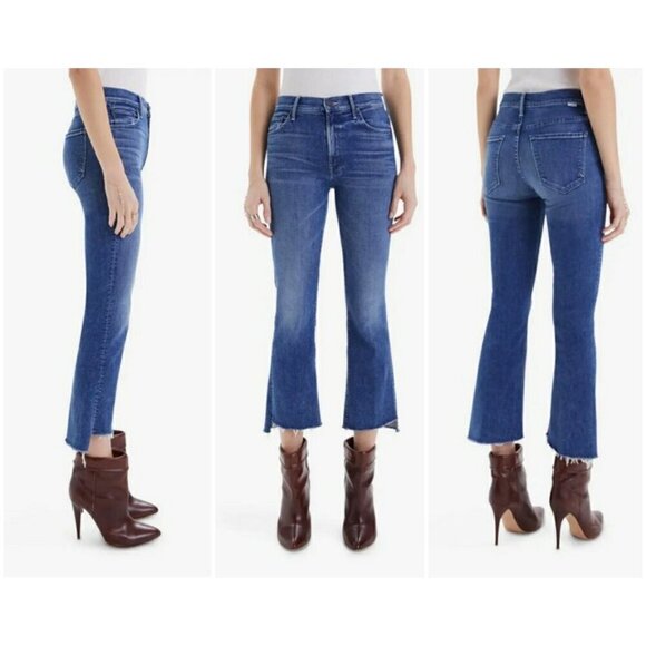 💕MOTHER💕 The Insider Crop Step Fray Jeans ~ Wish On a Star 34 NWT - Picture 3 of 16
